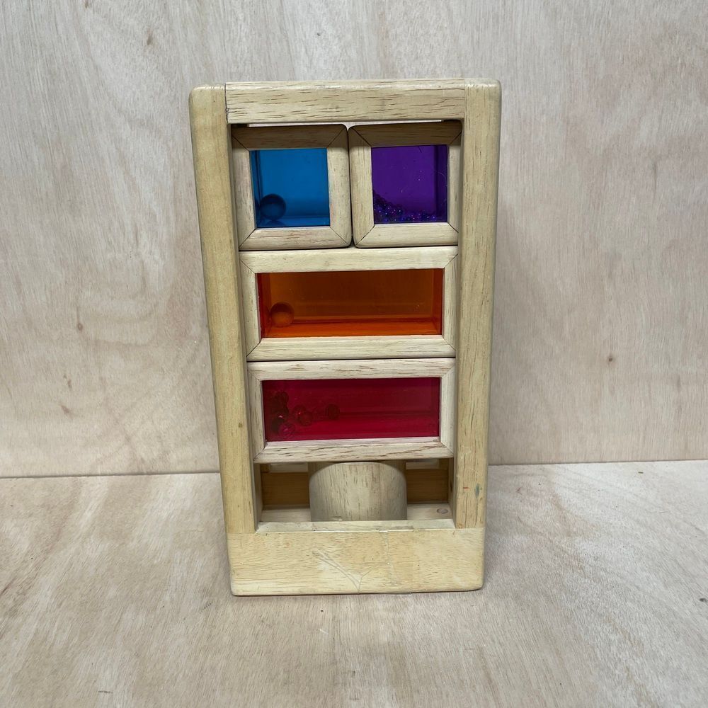 Wonderworld Montessori Natural Toy Wooden Rainbow Sound Sensory Blocks In Case